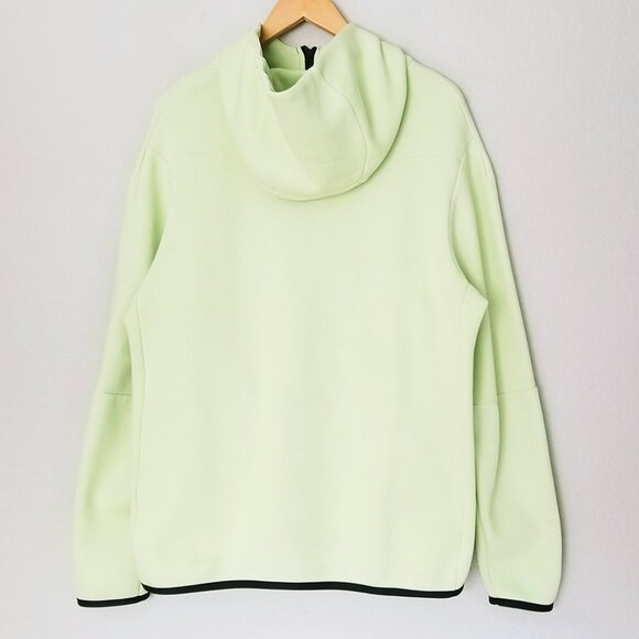 Nike Sportswear Men's L Tech Fleece Full-Zip Hoodie in Light Liquid Lime Black - Picture 6 of 16